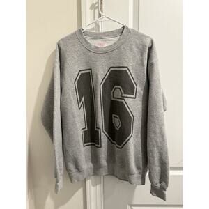 Baby’s Tee Women’s Grey Sweatshirt Logo Size M